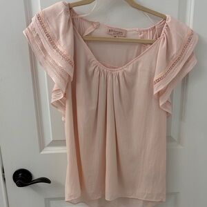 Philosophy Blush Ruffle Sleeve Blouse